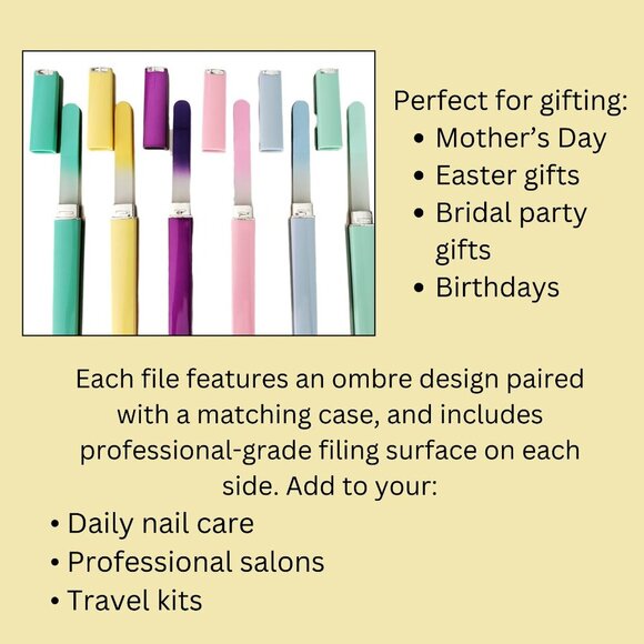 🌈 EASTER BASKET 6-Pack Luxury Nail File Set 🌈 Professional Ombre Collection - Picture 4 of 5